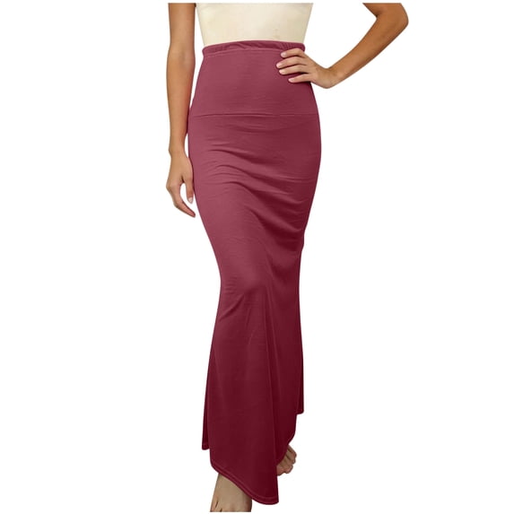 WRKEKC Long Skirts for Women High Waist Fishtail Ruffle Maxi Skirt with Flared Hem and Bodycon Fit