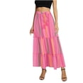 thumbnail image 1 of WRKEKC Long Skirts for Women Summer, Summer Skirts for Women, Women's Casual Vacation Print Elastic Waist Boho A-Line Skirt, 1 of 5