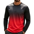 thumbnail image 1 of WRKEKC Long Sleeve Shirts for Men Gradient Print Raglan Crew Neck Quick Dry Lightweight Athletic Long Sleeve Tees, 1 of 5