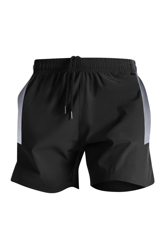 Men's Athletic Shorts Solid Color Breathable Elastic Waist Drawstring Fitness Shorts with Stretch Fabric for Training Sessions