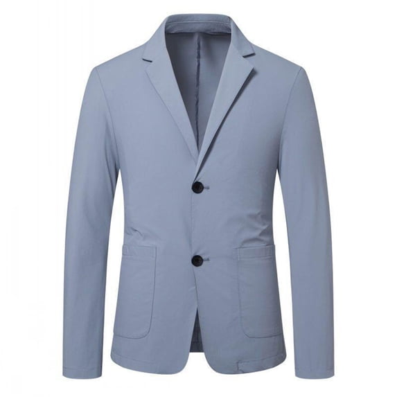 WRKEKC Men's Blazer Solid Color Lightweight Single Breasted Lapel Pocket Long Sleeve Suit Jacket Formal Wear