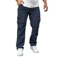 thumbnail image 1 of WRKEKC Men's Cargo Casual Pants for Men Multi-Pocket Loose Straight Leg Outdoor Work Trousers Solid Everyday Wear Pants, 1 of 5