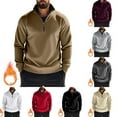thumbnail image 1 of WRKEKC Men's Long Sleeve Shirts, Long Sleeve Tops for Men, Men's Casual Trendy Solid Pullover Long Sleeve Zipper Hoodie With Pocket Sweatshirts, 1 of 10