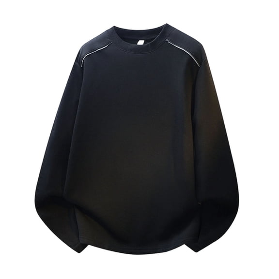 WRKEKC Men's Long Sleeve Tee Shirts Solid Color Crew Neck Classic Casual Loose Fit Top for Everyday Wear and Relaxed Style