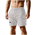 thumbnail image 1 of WRKEKC Men's Running Shorts Solid Color Corduroy Basketball Breathable Elastic Waist Shorts with Pocket 5-Inch Inseam for Sports, 1 of 9