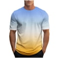 thumbnail image 1 of WRKEKC Men's T-Shirts Casual Fashion Gradient Casual Print Athletic T Shirt Short Sleeve Round Neck Top Modern Graphic Comfortable, 1 of 5