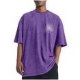 thumbnail image 1 of WRKEKC Men's T-Shirts Print Casual Athletic Washed Cotton Vintage Distressed T Shirt Short Sleeve Round Neck Top Comfortable Retro Style, 1 of 5