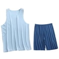 thumbnail image 1 of WRKEKC Mens 2 Piece Outfits Fashion Summer Fitness Workout Solid Color Sleeveless V-Neck Tank Top Set for Gym and Exercise, 1 of 3