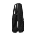thumbnail image 1 of WRKEKC Mens Cargo Pants Wide Straight Leg Multi Pockets Functional Casual Trousers Drawstring Elastic Waist Loose Fit, 1 of 8