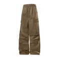 thumbnail image 1 of WRKEKC Mens Cargo Pants Wide Straight Leg Multi Pockets Functional Casual Trousers Drawstring Elastic Waist Loose Fit, 1 of 7