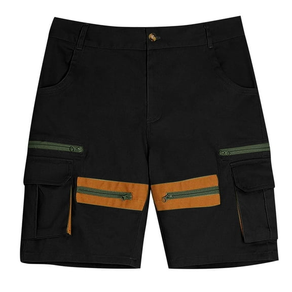 WRKEKC Mens Casual Shorts Breathable Solid Color Multiple Pockets Outdoor Work Shorts 5-Inch Inseam without Belt for Casual Wear