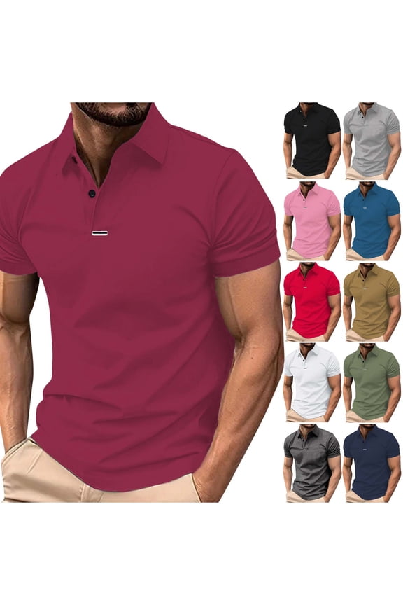 Mens Collared Short Sleeve Shirts Solid Color Casual Fashion Summer Tops for Men Daily Wear Dates and Weekend Gatherings