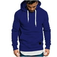 thumbnail image 1 of WRKEKC Mens Hoodie Fall Winter Solid Color Pocket Hooded Drawstring Pullover Athletic Sweatshirts for Men Casual Daily Outfits, 1 of 5