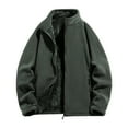 thumbnail image 1 of WRKEKC Mens Jackets Lightweight Casual Solid Color Stand Collar Zipper Pocket Fleece Jacket Long Sleeve Hoodless Outerwear, 1 of 3