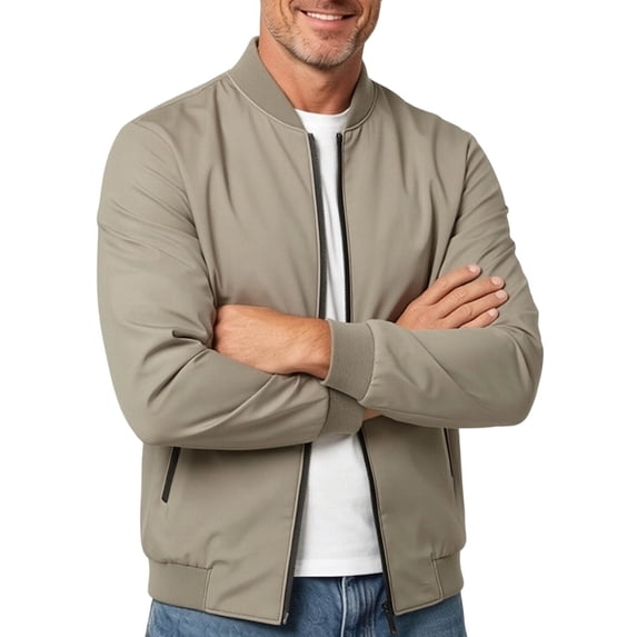 WRKEKC Mens Jackets Lightweight Solid Stand Collar Business Casual Quick Dry Breathable Short Windbreaker Coat for Men