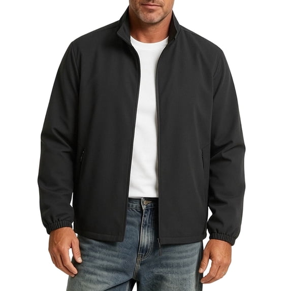 WRKEKC Mens Jackets Lightweight Solid Stand Collar Business Casual Quick Dry Breathable Short Windbreaker Coat for Men