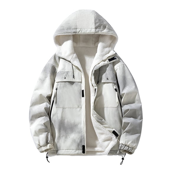WRKEKC Mens Jackets Lightweight Zip Up Hooded Casual Sweatshirt Jacket Fleece Lined Long Sleeve Casual Outerwear for Men