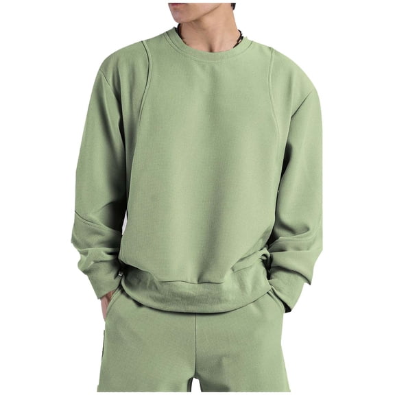 WRKEKC Mens Long Sleeve Tee Shirts Casual Solid Color Crew Neck Outdoor Athletic Base Layer Pullover Top Soft Breathable Fabric Fall Sports Outdoor Daily Versatile Comfortable Top