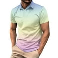 thumbnail image 1 of WRKEKC Mens Short Sleeve Button Down Shirts Casual Gradient Print Button T-Shirt Shirt for Stylish Look, 1 of 6