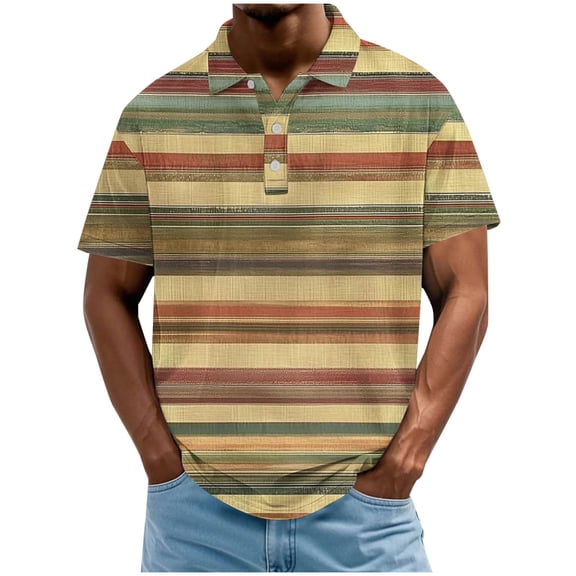 WRKEKC Mens Short Sleeve Button Down Shirts Casual Loose Button Turn Down Collar Shirt T-Shirt for Versatile Style