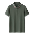thumbnail image 1 of WRKEKC Mens Short Sleeve Button Down Shirts Fashion Solid Color Short Sleeve Lapel Casual Lapel Top Casual Shirt Smart Casual Style, 1 of 3