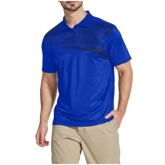 WRKEKC Mens Short Sleeve Button Down Shirts Geometric Print Short Sleeve Button Lapel Top Modern Graphic Smart Casual Style