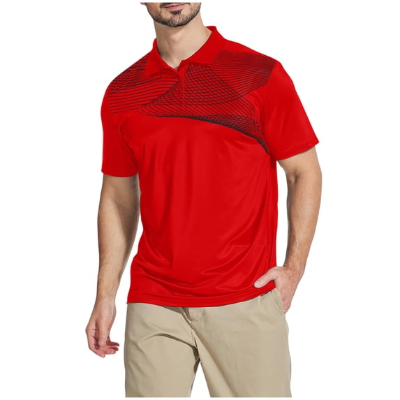 WRKEKC Mens Short Sleeve Button Down Shirts Geometric Print Short Sleeve Button Lapel Top Modern Graphic Smart Casual Style