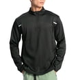 thumbnail image 1 of WRKEKC Mens Thermal Long Sleeve Shirt Warm Fleece Lined Solid Color Stand Collar Half Zip Fitness Casual Athletic Top Fall Workouts, 1 of 9