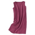thumbnail image 1 of WRKEKC Midi Dresses for Women Solid Crew Neck Sleeveless Shift Midi Lightweight Summer Chic Chic Soft, 1 of 9