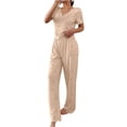 thumbnail image 1 of WRKEKC Modal Pajama Set for Women Breathable Modal Top with High Waist Shorts Summer Set Loungewear Pajamas Sleep Set, 1 of 8