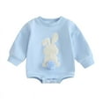 thumbnail image 1 of WRKEKC Newborn Boys and Girls Infant Fleece Romper Crew Neck Bunny Long Sleeve Soft Stretchy Warm Snug Fitting Fall Winter OutFitting for 0 - 18 Months, 1 of 2