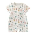 thumbnail image 1 of WRKEKC Newborn Girl Romper, Baby Girls Jumpsuit, Newborn Girls Summer Thin Cute Printed Round Neck Short Sleeve Short Romper, 1 of 4