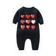 thumbnail image 1 of WRKEKC Newborn Infant Boys and Girls Heart Print Romper Crew Neck Long Sleeve Thickened Warm Snug Fitting Fall Winter OutFitting for 3-18 Months, 1 of 3