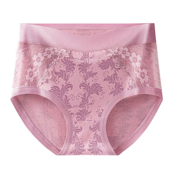 WRKEKC Panties for Women High Waist Cotton Butt Lifting Tummy Control Plus Size Mom Style Lace Skin Friendly Breathable Triangle Panties