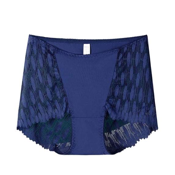 WRKEKC Panties for Women High Waist Hollow Out Lace Tummy Control Butt Lifting Silk Blend Plus Size Cotton Gusset Triangle Underwear