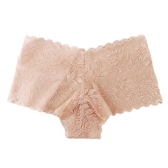WRKEKC Panties for Women Lace Panties with Wide Waistband Lace Trim Solid Color Triangle Panties for Feminine Everyday Wear