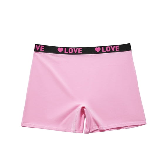 WRKEKC Panties for Women Love Print Plus Size High Elasticity Comfortable Boy Shorts Safety Underwear Slip Shorts with Full Coverage