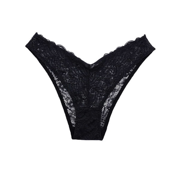 WRKEKC Panties for Women Low Waist V Shape Lace High Elasticity Lightweight Solid Color Breathable Comfortable Women Underwear Soft