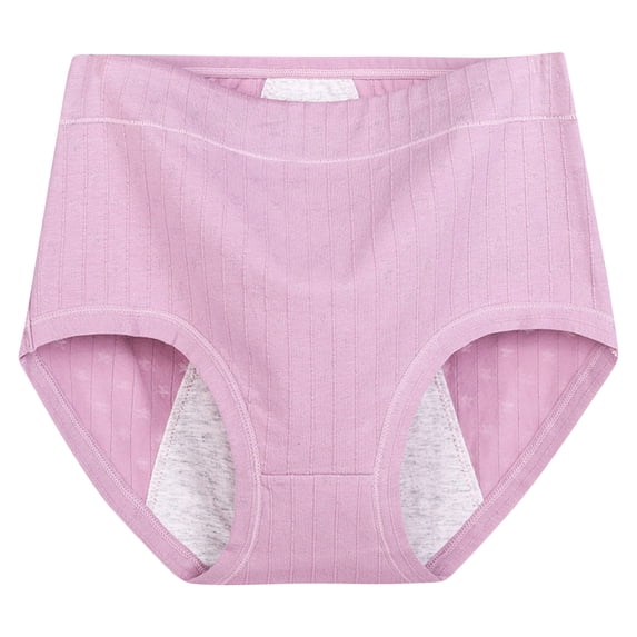 WRKEKC Panties for Women Plus Size Solid Color Leak Proof Period Underwear with Breathable and Absorbent Cotton Fabric