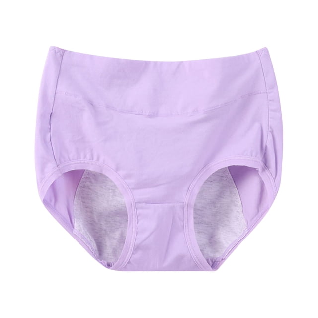 WRKEKC Panties for Women Plus Size Solid Color Leak Proof Period Underwear with Breathable and Absorbent Cotton Fabric
