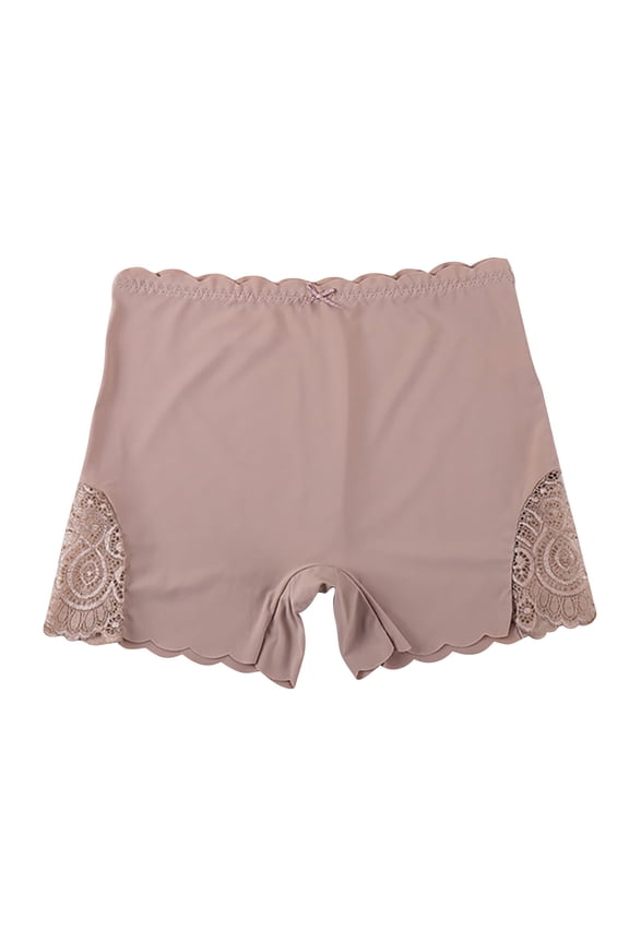 Panties for Women Solid Color Lace Edge High Waist Anti Slip Slip Shorts Safety Underwear with Full Coverage Comfortable Fit