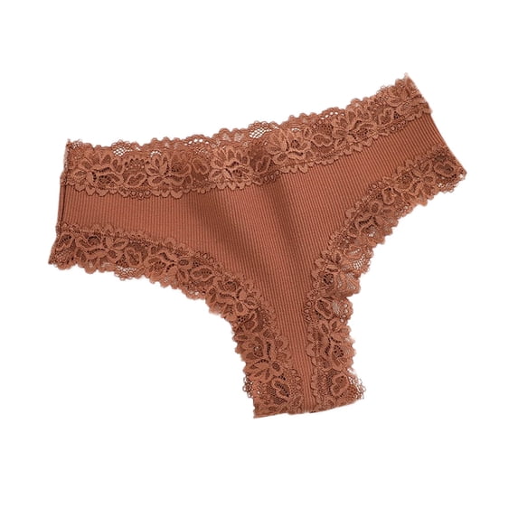 WRKEKC Panties for Women Solid Color Low Waist Lace Edge Tummy Control Butt Lift Briefs with Soft and Stretchy Fabric