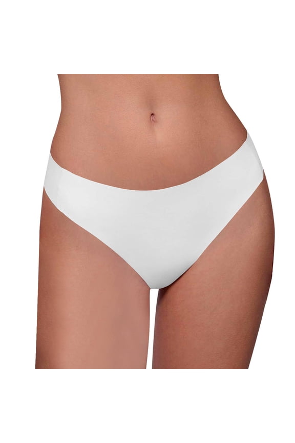 Panties for Women Yoga Thong for Workout and Exercise Mid Waist Silk Like Invisible Seamless