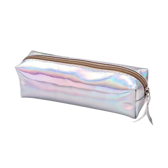 WRKEKC Pencil Case Fashion Dazzling Cloth Pencil Bag Student Large-Capacity Stationery Storage Bag Examination Storage Bag Silver