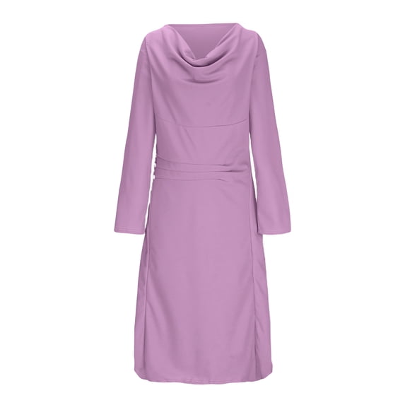 WRKEKC Plus Size Sweater Dress Solid Color Long Sleeve Round Neck Midi Dress for Fall Winter Fuzzy Knit Loose Fit with Side Pockets and Back Zip