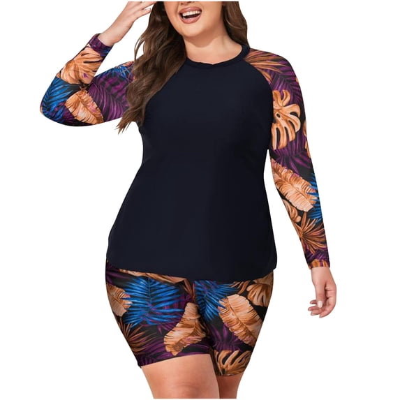 WRKEKC Plus Size Tankini Swimsuit Women Shorts Style Modest with Removable Cups Wire Free 2 Piece Set Summer Beach Classic Style