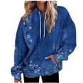 thumbnail image 1 of WRKEKC Print Sweatshirts for Women Fashion Casual Loose Long Sleeve Drop Shoulder Hooded Pocket Regular Fit Leisure Top, 1 of 7