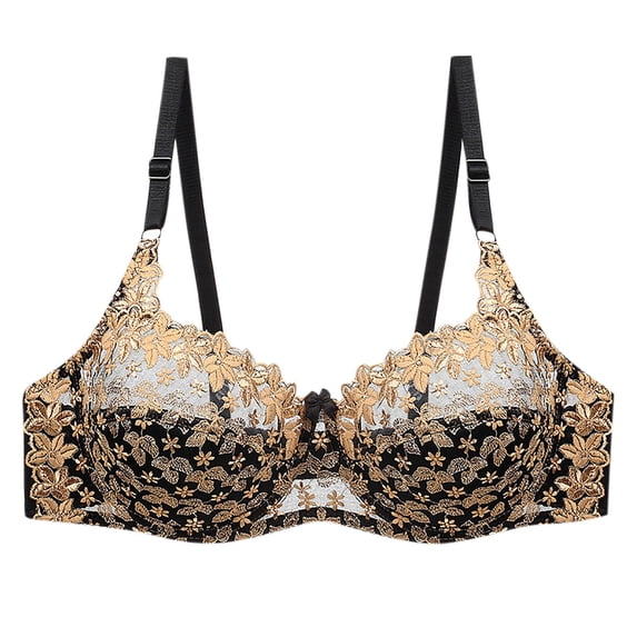 WRKEKC Push Up Bra for Women Plus Size Underwire Bra with Lace Embroidery and Thin Cups for Elegant Support