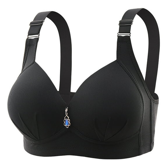WRKEKC Push Up Bra for Women Plus Size Wireless Bra with Beautiful Back and Side Support for Comfort