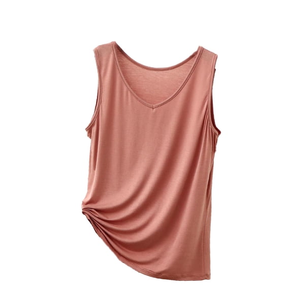 WRKEKC Racerback Tank Tops for Women Modal Solid Color V-Neck Sleeveless Layering Summer Tank Casual Slim Fit Top